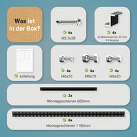 SolarXon Napelem Tartó Fekete Alumínium 118cm 0-90° Balkon Erőmű 8