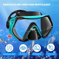 Set de snorkeling Solava pentru adulți, cu mască de scufundări anti-aburire și tub de snorkel uscat, mască profesională din sticlă securizată pentru snorkeling 2