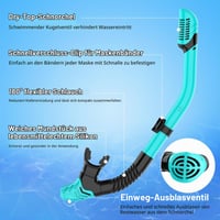 Set de snorkeling Solava pentru adulți, cu mască de scufundări anti-aburire și tub de snorkel uscat, mască profesională din sticlă securizată pentru snorkeling 7