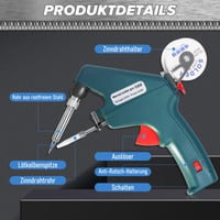 Forrasztópáka Készlet 60W 220V Automata Forrasztóón Adagolással, 5 Pótcsúccsal, Csipeszekkel és Forrasztóónnal, Egykezes Kezelés, Használt 3