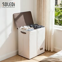 SOLEDI 145 literes szennyesgyűjtő 2 rekesszel, fedéllel és táskákkal 8