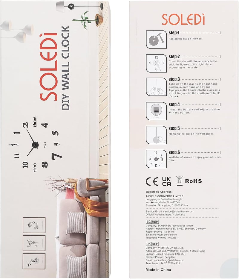 SOLEDI 3D falióra matrica szett DIY dekoráció otthonhoz irodához