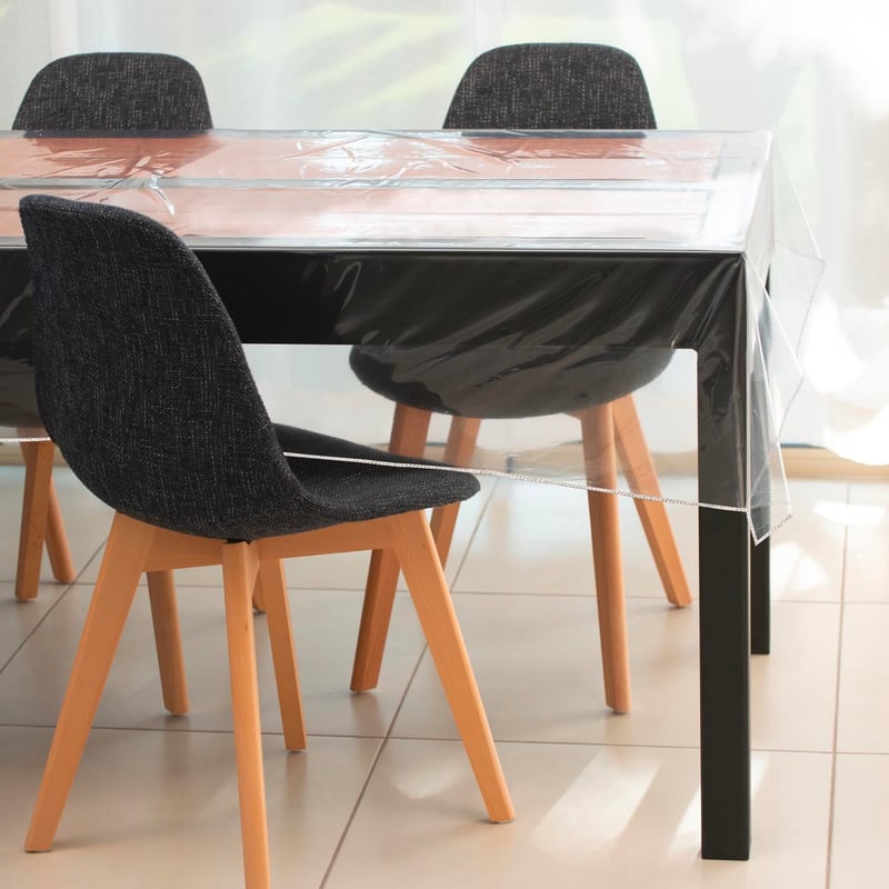 Soleil d'ocre Cristal priehľadný obdĺžnikový obrus 300 mikrónov 160 x 300 cm nepremokavý PVC obrus