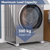 SOLEJAZZ Mosógép Láb Fékkel Mozgatható Állítható Alap 300kg Terhelésig Fehér 3