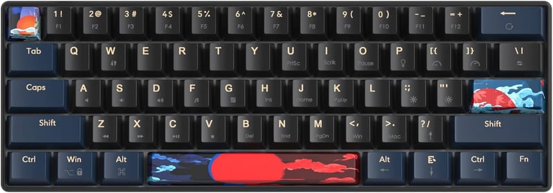 SOLIDEE 61 gombos mechanikus gaming billentyűzet piros kapcsolóval LED háttérvilágítással