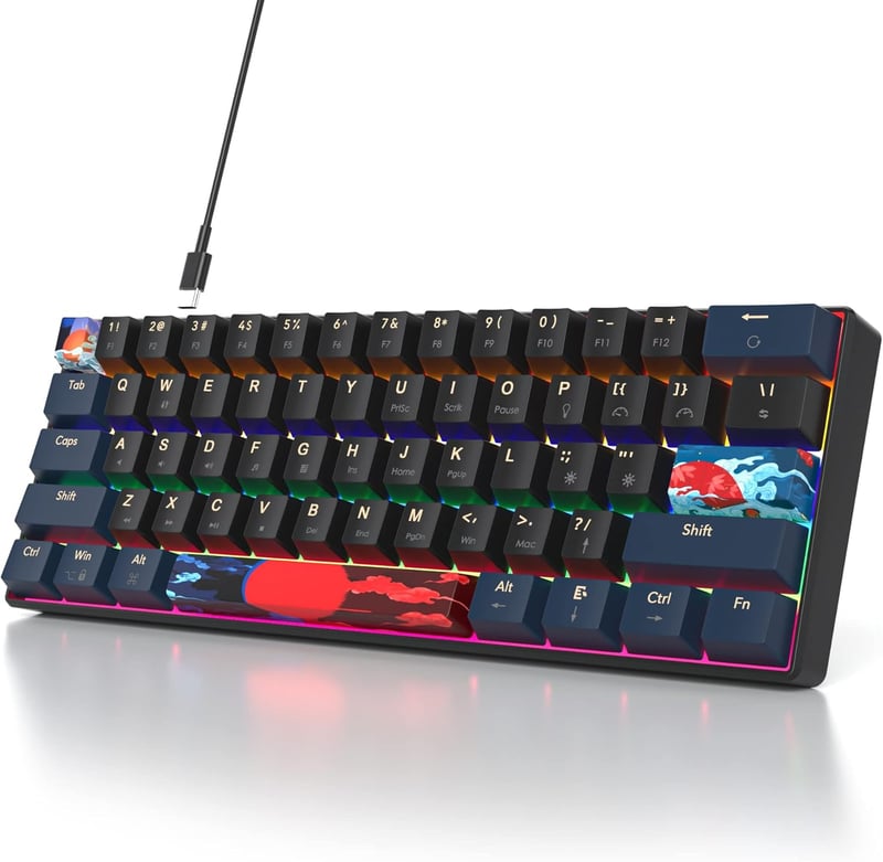 SOLIDEE 61 gombos mechanikus gaming billentyűzet piros kapcsolóval LED háttérvilágítással