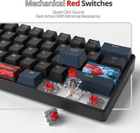 SOLIDEE 61 gombos mechanikus gaming billentyűzet piros kapcsolóval LED háttérvilágítással 6