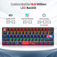 SOLIDEE 61 gombos mechanikus gaming billentyűzet piros kapcsolóval LED háttérvilágítással 4