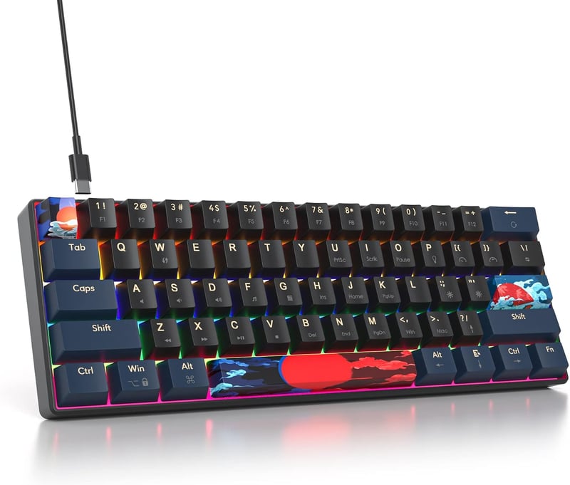 SOLIDEE 61 gombos mechanikus gaming billentyűzet piros kapcsolóval LED háttérvilágítással