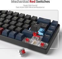 Tastatură mecanică de gaming SOLIDEE 65%, 68 de taste, switch-uri roșii, iluminare LED - negru-albastru 4