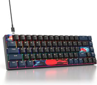 Tastatură mecanică de gaming SOLIDEE 65%, 68 de taste, switch-uri roșii, iluminare LED - negru-albastru 1