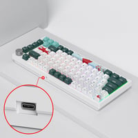 SOLIDEE 75% Vezetékes Mechanikus Gamer Billentyűzet, Hot-swap, RGB Háttérvilágítás, Gasket Szerkezet, TKL 82 Gombos, Forgógombbal (Forest) 6