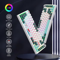 SOLIDEE 75% Vezetékes Mechanikus Gamer Billentyűzet, Hot-swap, RGB Háttérvilágítás, Gasket Szerkezet, TKL 82 Gombos, Forgógombbal (Forest) 5