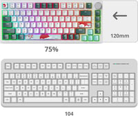 SOLIDEE 75% Vezetékes Mechanikus Gamer Billentyűzet, Hot-swap, RGB Háttérvilágítás, Gasket Szerkezet, TKL 82 Gombos, Forgógombbal (Forest) 9