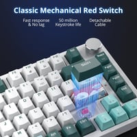 SOLIDEE 75% Vezetékes Mechanikus Gamer Billentyűzet, Hot-swap, RGB Háttérvilágítás, Gasket Szerkezet, TKL 82 Gombos, Forgógombbal (Forest) 7