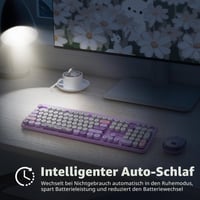 SOLIDEE bezdrôtová súprava klávesnice a myši v štýle retro písacieho stroja, 104 klávesov s numerickou klávesnicou, 2,4 GHz, fialová (Bear Purple) 6