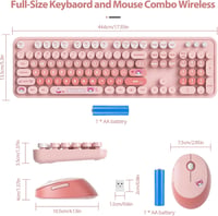 SOLIDEE Vezeték nélküli billentyűzet és egér szett, ergonomikus, rózsaszín - Bear Diary Pink/American (QWERTY) 6