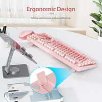SOLIDEE Vezeték nélküli billentyűzet és egér szett, ergonomikus, rózsaszín - Bear Diary Pink/American (QWERTY) 7