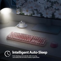 SOLIDEE Vezeték nélküli billentyűzet és egér szett, ergonomikus, rózsaszín - Bear Diary Pink/American (QWERTY) 8