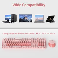 SOLIDEE Vezeték nélküli billentyűzet és egér szett, ergonomikus, rózsaszín - Bear Diary Pink/American (QWERTY) 2