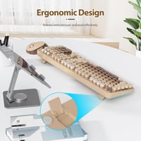 SOLIDEE Wireless Billentyűzet és Egér Szett, Retro Gépírógép Stílusú, 2.4 GHz, 104 Gomb, Numerikus Billentyűzet - Mixed Colour Coffee/American (QWERTY) 7