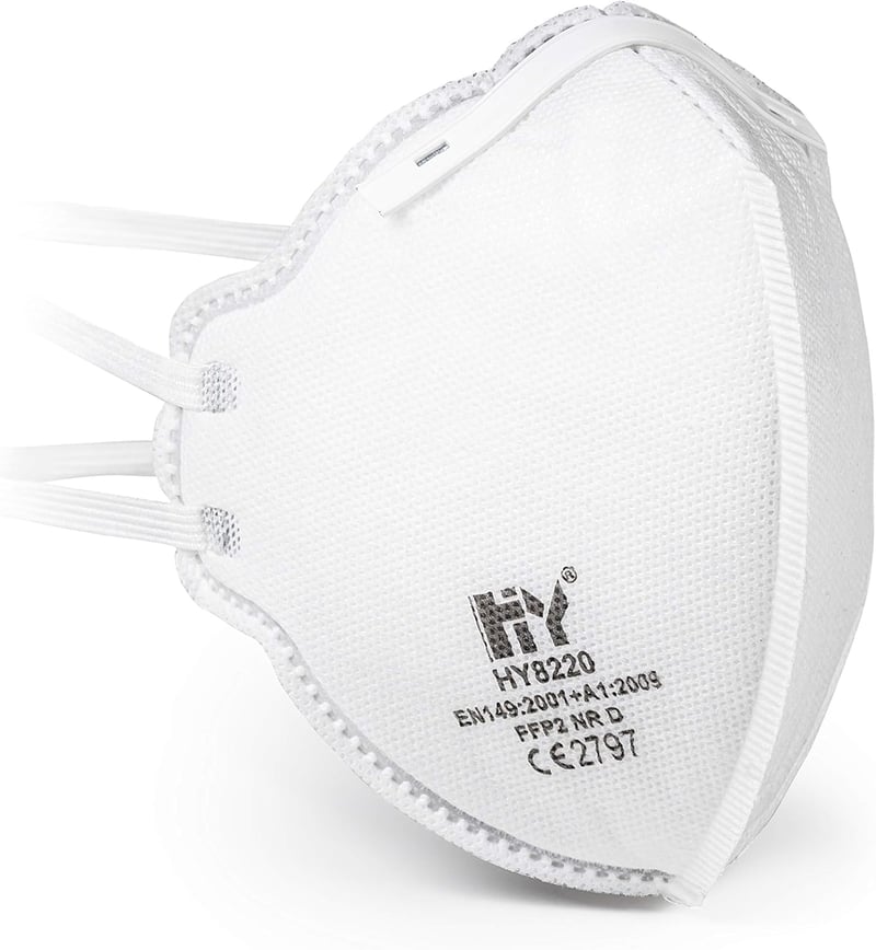 Mască de protecție respiratorie SolidWork FFP2 | Mască de protecție ambalată individual | Mască de gură pentru protecție împotriva prafului | Mască de față antipraf fin
