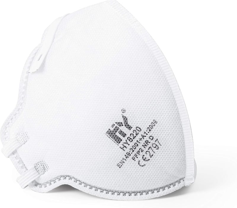 Mască de protecție respiratorie SolidWork FFP2 | Mască de protecție ambalată individual | Mască de gură pentru protecție împotriva prafului | Mască de față antipraf fin