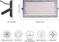 SOLIKU 100W LED Reflektor 8000 Lumen IP65 Vízálló Meleg Fehér Kültéri Munkalámpa 2