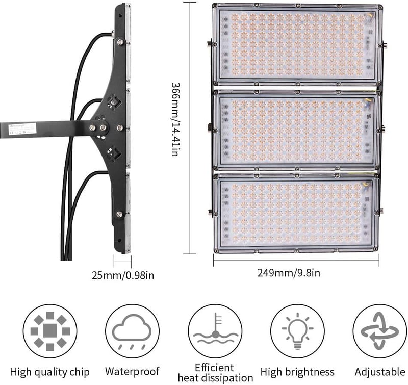 SOLIKU 300W LED Reflektor 24000 lm Meleg Fehér Kültéri Munkalámpa IP65 Vízálló