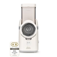 Solis Multi Slicer kuchynský krájač 5 v 1 s 5 vymeniteľnými nástavcami na krájanie, strúhanie, julienne a vlnkovanie, biely, systém kliknutia, Moso 1