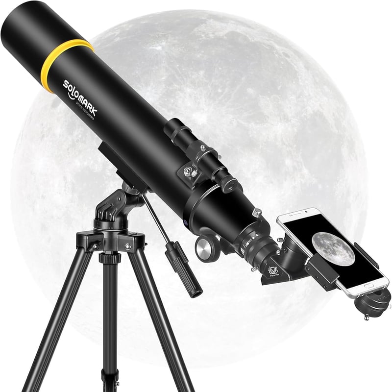 SOLOMARK 80mm refraktor teleszkóp 900mm fókusztávolság hordtáskával - 80900 Black