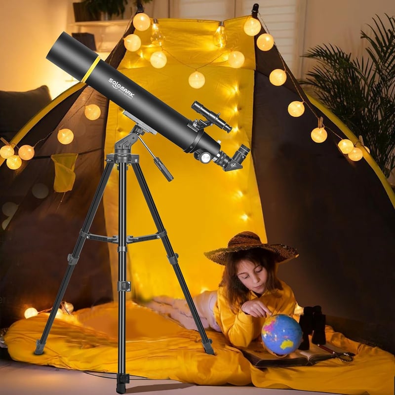 SOLOMARK 80mm refraktor teleszkóp 900mm fókusztávolság hordtáskával - 80900 Black