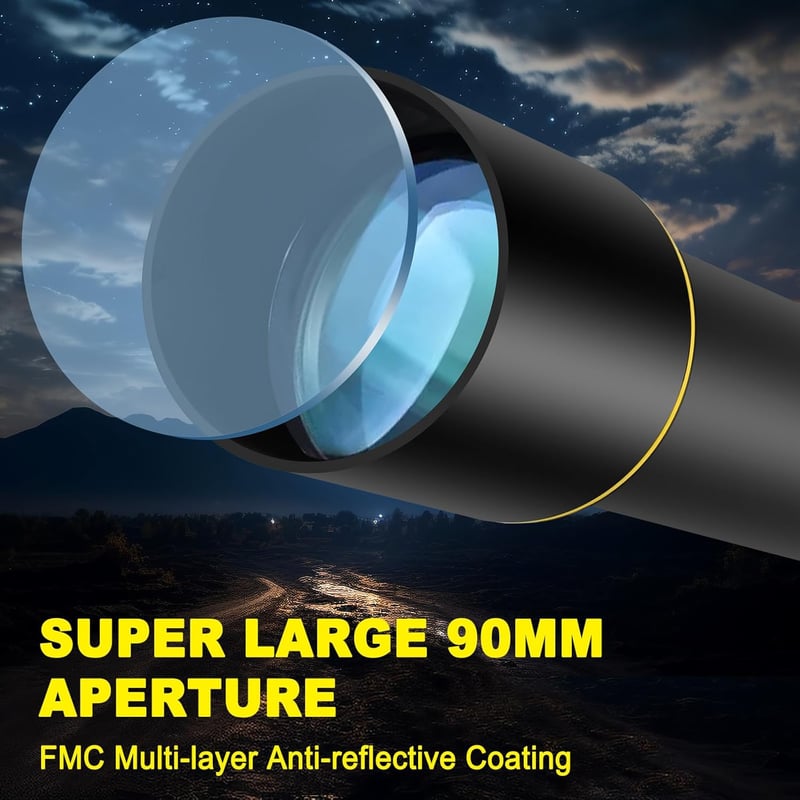 SOLOMARK 90mm Refraktor Teleszkóp 1000mm Fókusztávolság Csillagászati Megfigyeléshez - 901000