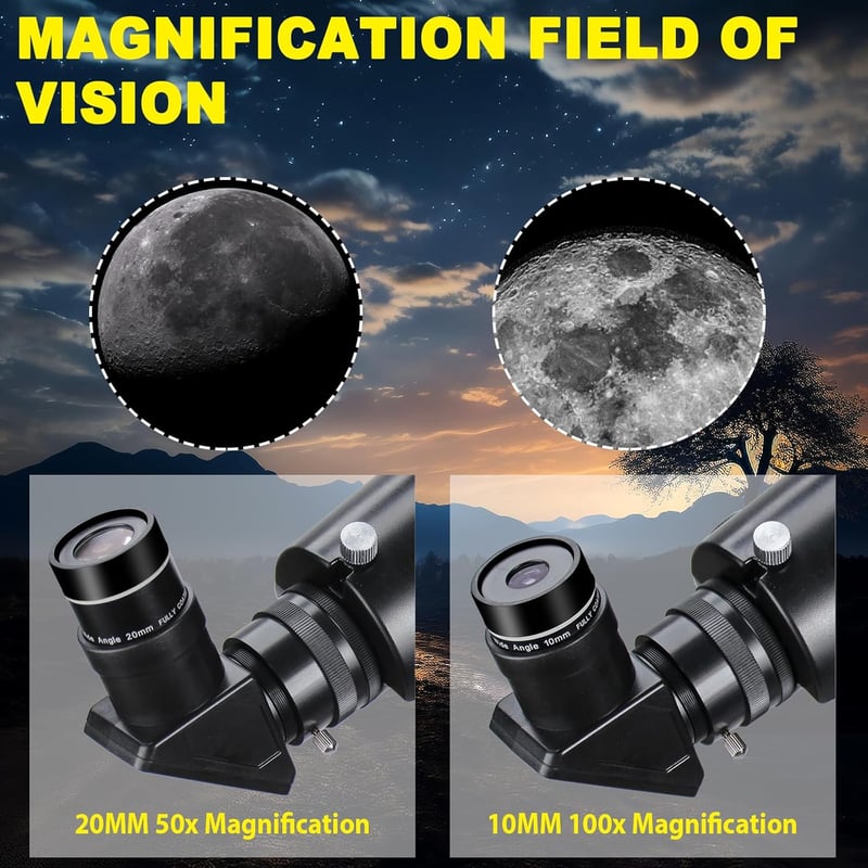 SOLOMARK 90mm Refraktor Teleszkóp 1000mm Fókusztávolság Csillagászati Megfigyeléshez - 901000