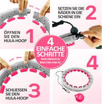 Solulife Hula Hoop Felnőtteknek Fogyáshoz és Masszázshoz, 24 Darabos Súlygolyós Karika Szürke-Rózsaszín, Állítható Méret 7