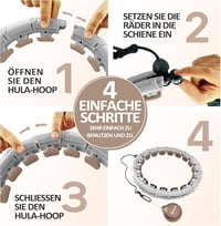 Solulife Hula Hoop Felnőtteknek Fogyáshoz és Masszázshoz, 24 Darabos Állítható Karika Súlygolyóval, ABS Anyag, Taupe Szín 6