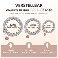 Solulife Hula Hoop Felnőtteknek Fogyáshoz és Masszázshoz, 24 Darabos Állítható Karika Súlygolyóval, ABS Anyag, Taupe Szín 4