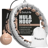 Solulife Hula Hoop Felnőtteknek Fogyáshoz és Masszázshoz, 24 Darabos Állítható Karika Súlygolyóval, ABS Anyag, Taupe Szín 1