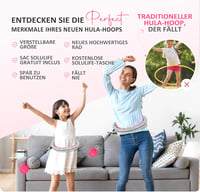 Solulife Hula Hoop Felnőtteknek Fogyáshoz és Masszázshoz, 24 Darabos Súlygolyós Karika Szürke-Rózsaszín, Állítható Méret 4