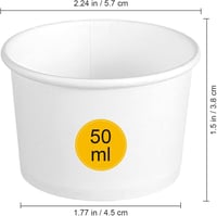 SOLUSTRE eldobható papír fagylaltos pohár/desszert tál - fehér - 100 db 2