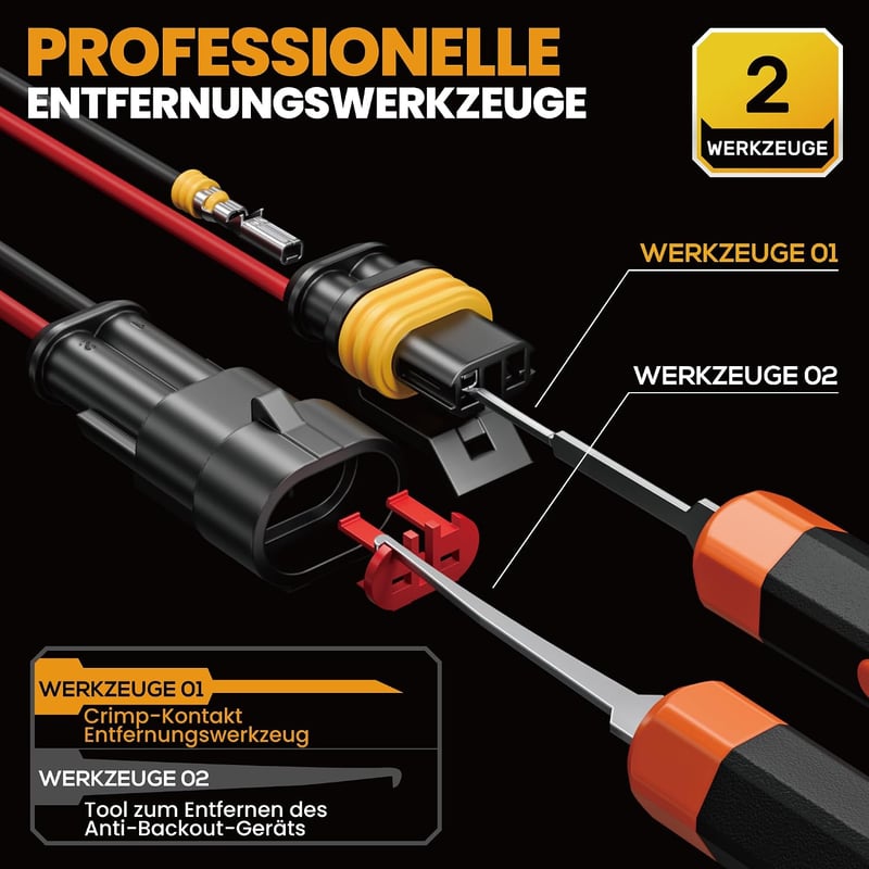 SOMELINE Klimpelő Fogó Vízálló Autó Csatlakozó Készlet 0.34-2.5mm²