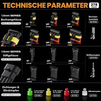 SOMELINE Klimpelő Fogó Vízálló Autó Csatlakozó Készlet 0.34-2.5mm² 4