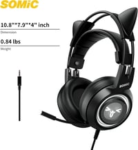 SOMiC G951S Rózsaszín Gaming Headset Macskafüles Fejhallgató Mikrofonnal 8