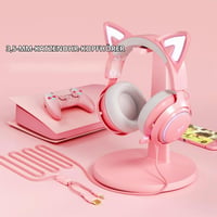 Herné slúchadlá Somic s mikrofónom, headset s mačacími ušami, 3,5 mm káblové slúchadlá s výsuvným mikrofónom s potlačením hluku, pre Xbox One, PS5, PS4, PC, ružové 7