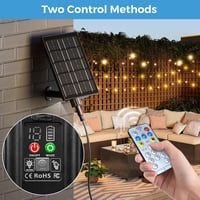 Ghirlandă luminoasă solară de exterior cu LED-uri SON4SUN, 20 m, 30 becuri G40 plus 2 becuri G40 de rezervă, rezistentă la apă IP44, alb cald, pentru grădină, terasă, nuntă 7