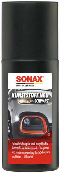 SONAX Kunststoff Neu Schwarz čierny ošetrujúci a renovačný sprej na plasty 100 ml 1