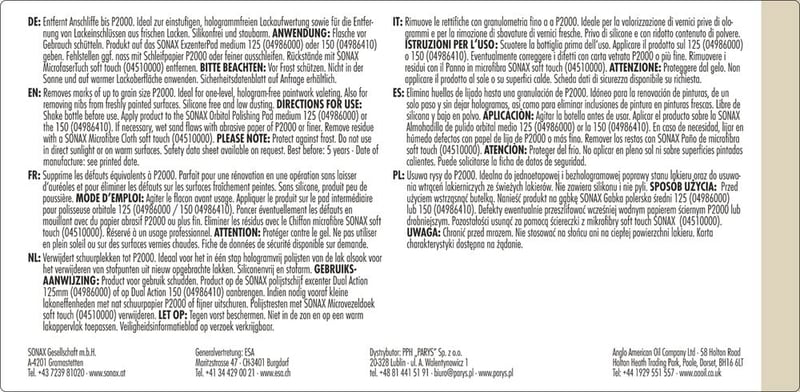 SONAX ProfiLine EX 04/06 Autó Polírozó Paszta Professzionális Fényezéshez