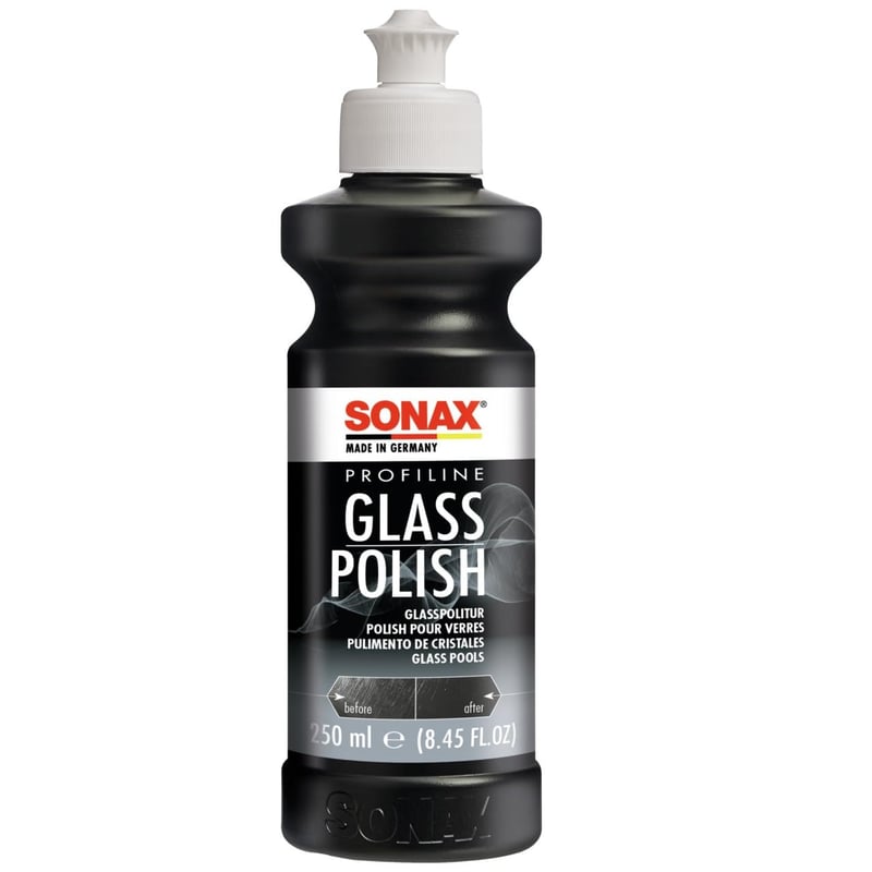 SONAX Profiline Glass Polish leštidlo na sklo 250 ml – profesionálny prípravok na leštenie čelných skiel a sklenených povrchov