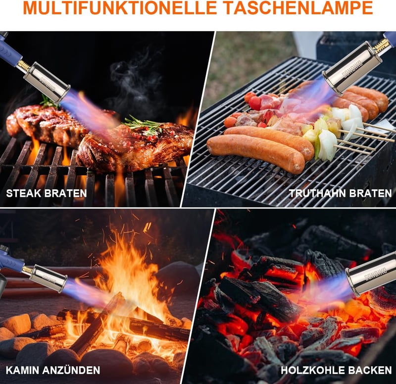 Sondiko Gázégő Lángfúvóka Grillezéshez és Konyhai Használatra