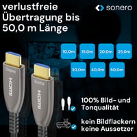 Optický hybridný kábel Sonero 8K HDMI 2.1, 10 metrov, 8K 60Hz, 4K 120Hz, podpora HDR, HDCP 2.2, antracitová farba, pre prenos na dlhé vzdialenosti 7
